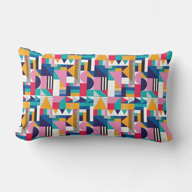 Seamless geometric pattern in modern abstract styl lumbar cushion (Front)