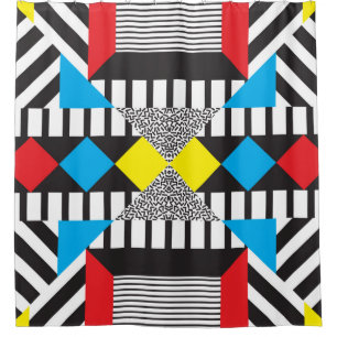 Seamless geometric pattern in modern abstract styl shower curtain
