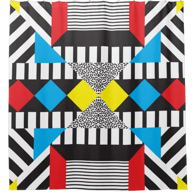 Seamless geometric pattern in modern abstract styl shower curtain (Front)