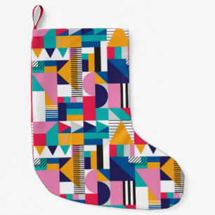 Seamless geometric pattern in modern abstract styl small christmas stocking