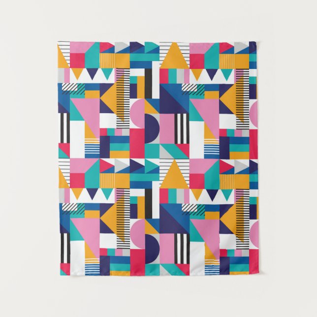 Seamless geometric pattern in modern abstract styl tapestry (Front)