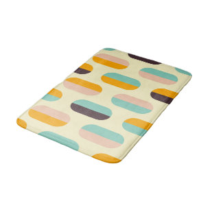 Seamless geometric pattern in retro vibes bath mat