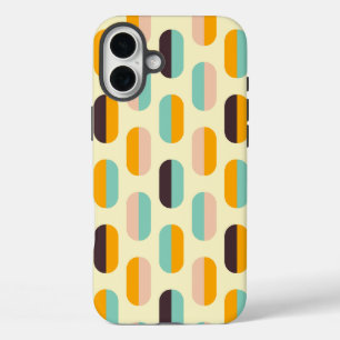 Seamless geometric pattern in retro vibes iPhone 16 plus case