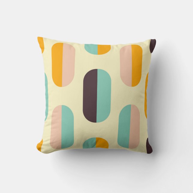 Seamless geometric pattern in retro vibes cushion (Front)