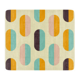 Seamless geometric pattern in retro vibes cutting board