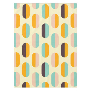 Seamless geometric pattern in retro vibes tablecloth