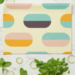 Seamless geometric pattern in retro vibes tea towel