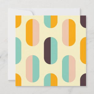 Seamless geometric pattern in retro vibes thank you card