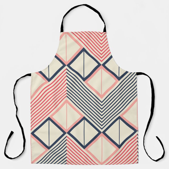Seamless geometric pattern of horizontal zigzag in apron (Front)