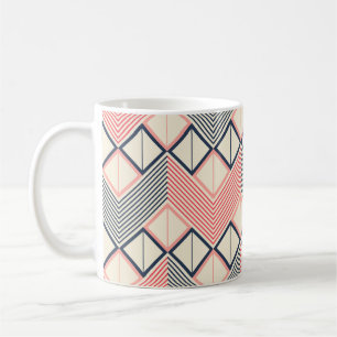 Seamless geometric pattern of horizontal zigzag in coffee mug