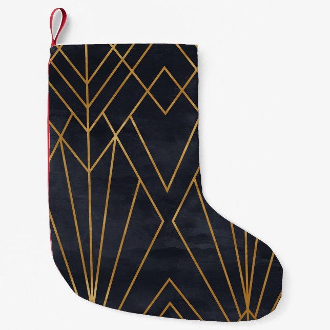 Seamless geometric pattern on paper texture. Art D Small Christmas Stocking (Front)