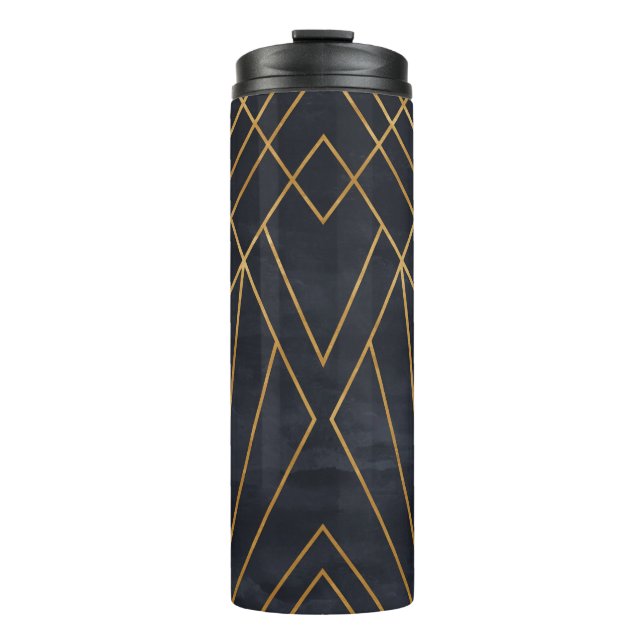 Seamless geometric pattern on paper texture. Art D Thermal Tumbler (Front)