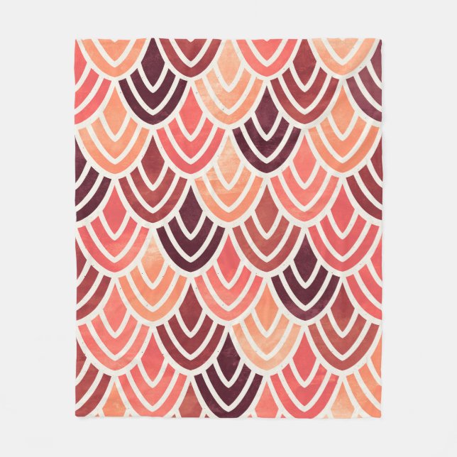 Seamless geometric pattern on paper texture fleece blanket (Front)