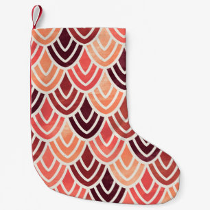 Seamless geometric pattern on paper texture small christmas stocking