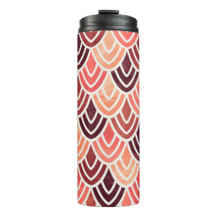 Seamless geometric pattern on paper texture thermal tumbler