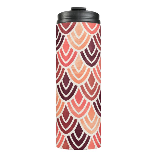 Seamless geometric pattern on paper texture thermal tumbler (Front)