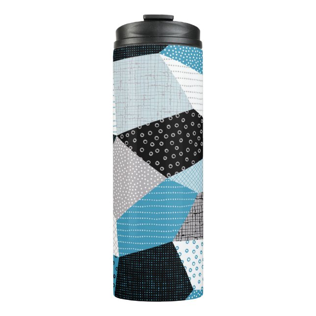 Seamless geometric pattern, patchwork tiles. Freeh Thermal Tumbler (Front)