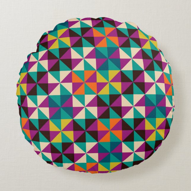Seamless geometric pattern round cushion (Front)