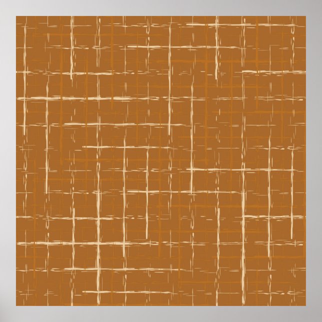 Seamless geometric pattern with abstract brush str poster (Front)