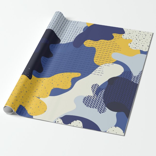 Seamless geometric pattern with abstract camouflag wrapping paper (Unrolled)