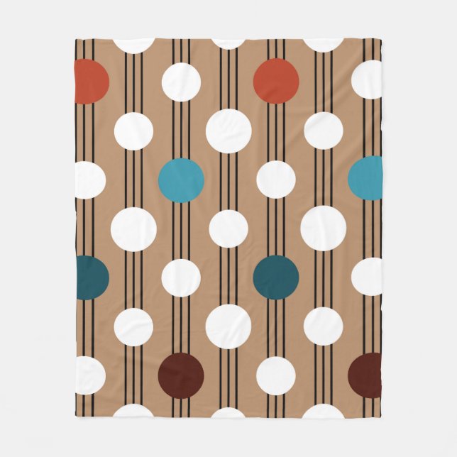 Seamless geometric pattern with circles fleece blanket (Front)