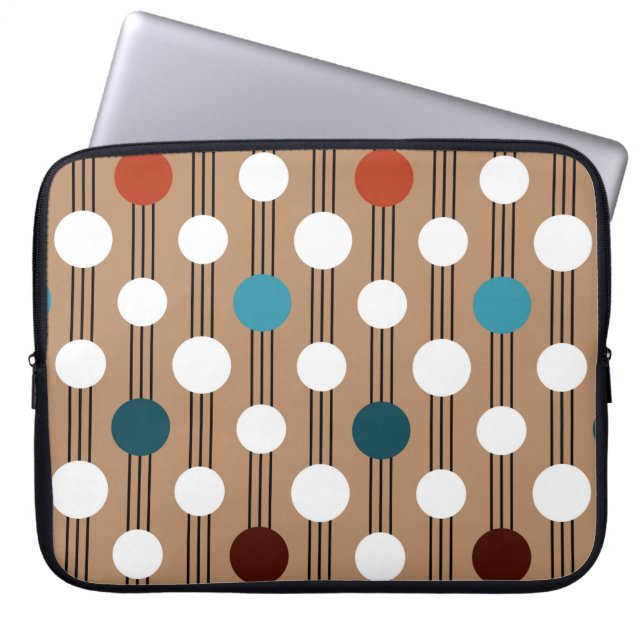 Seamless geometric pattern with circles laptop sleeve (Front)