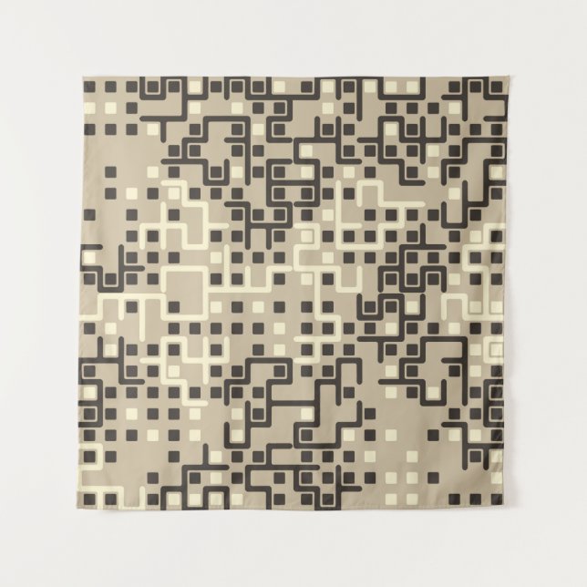 Seamless geometric pattern with colored elements,  tapestry (Front)