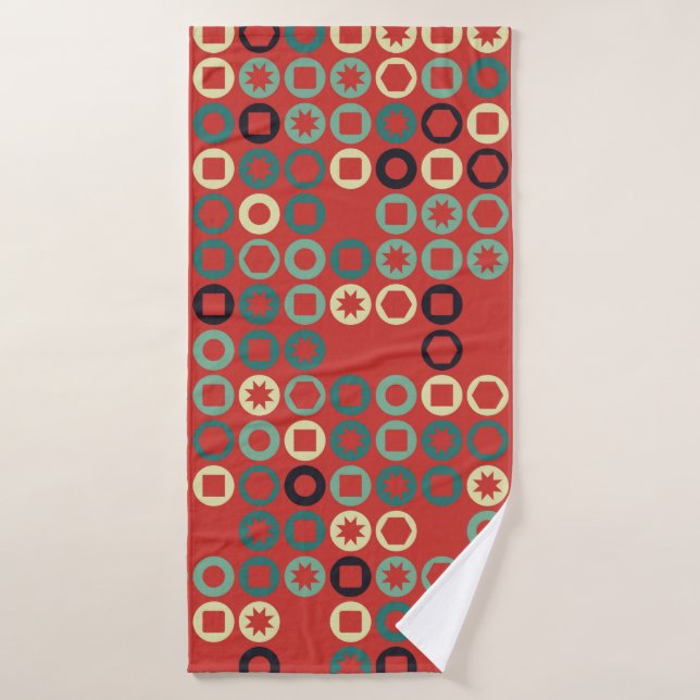Seamless geometric pattern with coloured elements, bath towel (Bath Towel)