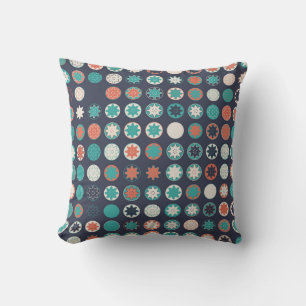Seamless geometric pattern with coloured elements, cushion
