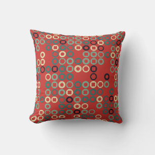 Seamless geometric pattern with coloured elements, cushion