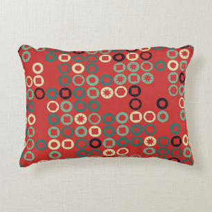 Seamless geometric pattern with coloured elements, decorative cushion