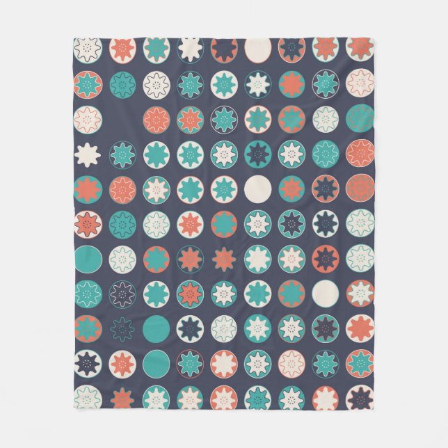 Seamless geometric pattern with coloured elements, fleece blanket (Front)