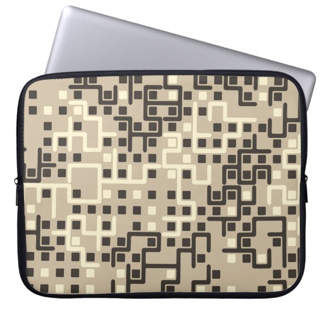 Seamless geometric pattern with coloured elements, laptop sleeve (Front)
