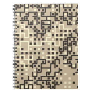Seamless geometric pattern with coloured elements, notebook