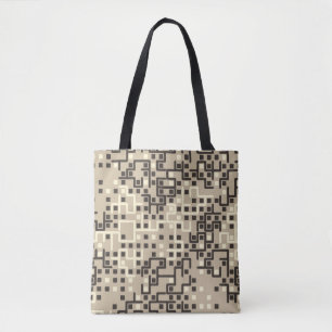 Seamless geometric pattern with coloured elements, tote bag