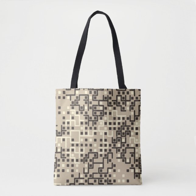 Seamless geometric pattern with coloured elements, tote bag (Front)