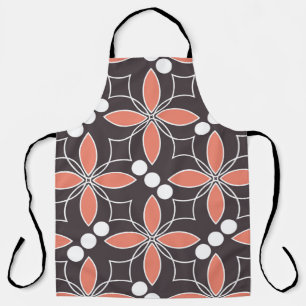 Seamless geometric pattern with flowers. art. apron