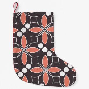 Seamless geometric pattern with flowers. art. small christmas stocking