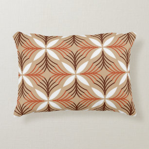 Seamless geometric pattern with flowers decorative cushion