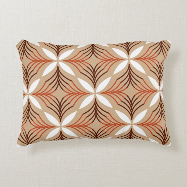 Seamless geometric pattern with flowers decorative cushion (Front)