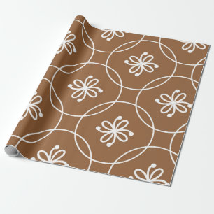 Seamless geometric pattern with flowers wrapping paper