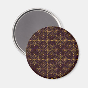 Seamless geometric pattern with gold diamond shape magnet
