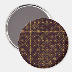 Seamless geometric pattern with gold diamond shape magnet