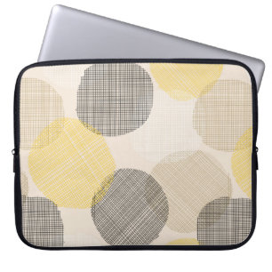 Seamless geometric pattern with pink circles laptop sleeve