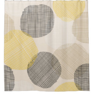 Seamless geometric pattern with pink circles shower curtain
