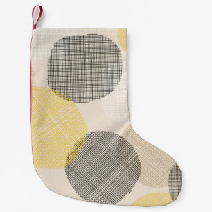 Seamless geometric pattern with pink circles small christmas stocking