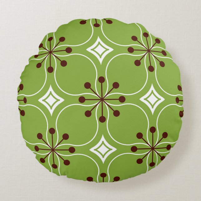 Seamless geometric pattern with rhombuses round cushion (Front)