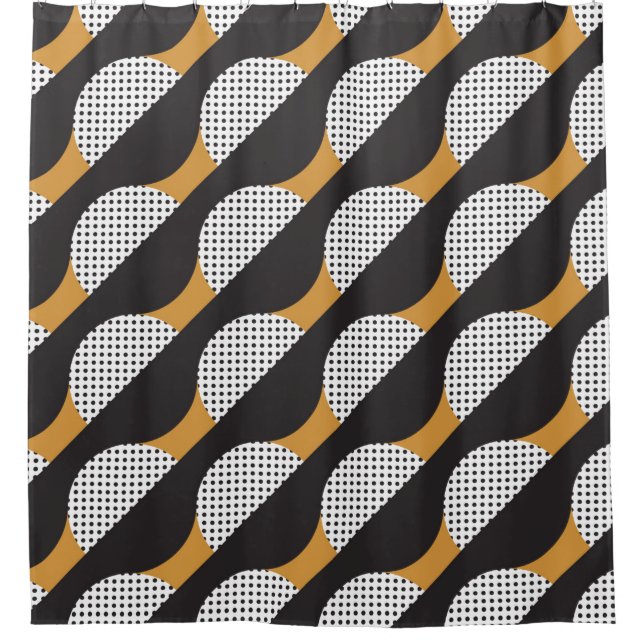 Seamless geometric pattern with semicircles shower curtain (Front)