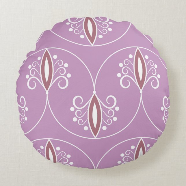 Seamless geometric pattern with swirls. art.  round cushion (Front)