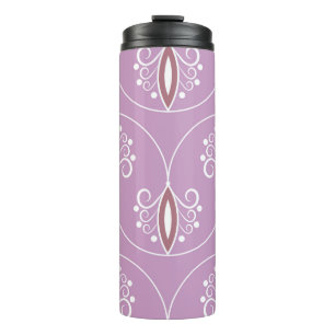 Seamless geometric pattern with swirls. art. thermal tumbler